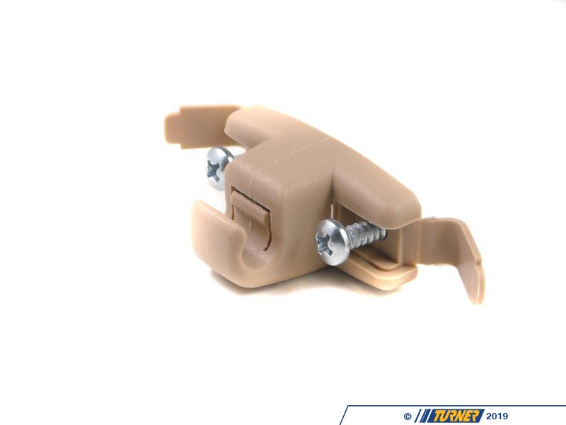 2x Beige Sun Visor Clip Retainers For BMW E46 - LH & RH Pair, Direct Fit Replacement