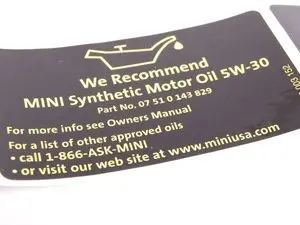 Genuine MINI Label - 01000419179