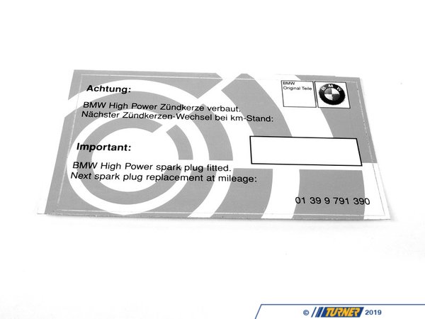 Genuine BMW Genuine BMW Spark Plug Service Indicator Label - BMW 01399791390