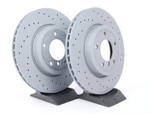 Front Cross Drilled Brake Rotors - Pair (325x25)