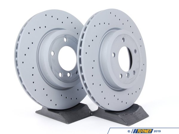 Zimmermann Front Cross Drilled Brake Rotors - Pair (325x25) 34101166071ZIMDK
