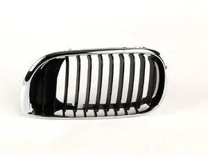 Genuine BMW Kidney Grille - Left - E46 325i 325xi 330i 330xi, Black Center Slats
