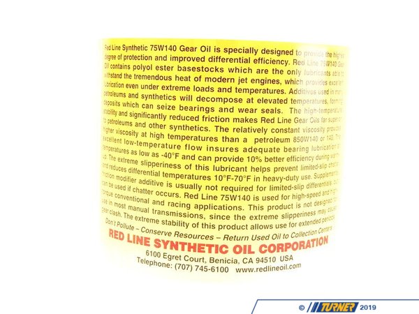 Redline Red Line 75W-140 Differential Gear Oil TMS1126