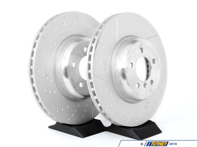 thumbnail interactive-video image 1 of TopBrakes Performance Drilled & Slotted Brake Rotors 330mm - Front Pair TB34298 1 of 3