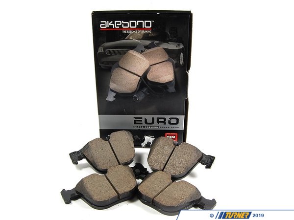 Akebono Akebono Rear Euro Ceramic Brake Pad Set -- E60 E63 E65 E66 E70 E71 E90 E92 E93 F01 F15 F16 eur919