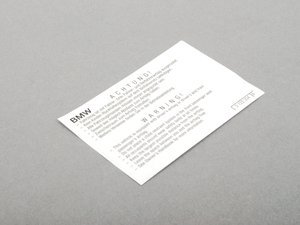 Genuine BMW Instruction Notice, Airbag - 71212122334