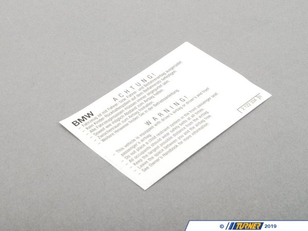 Genuine BMW Genuine BMW Instruction Notice, Airbag - 71212122334 71212122334