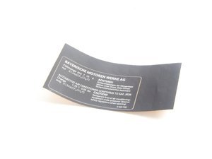 Genuine BMW Label, Coolant 810+/-10G - 64506920708 - E63,E60 M5,E63 M6