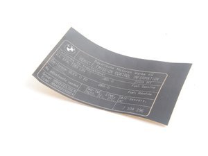 Genuine BMW Label "exhaust Emission" - 71227594296