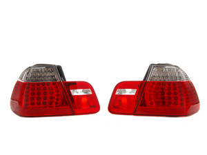Eagle Eyes LED Tail Light Set - White/Red - E46 Sedan