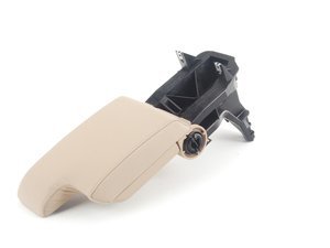 Genuine BMW Front Armrest Assembly - Hellbeige Montana Leather