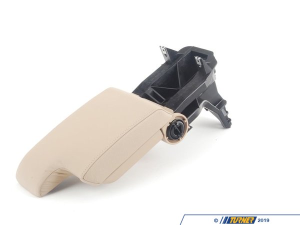 Genuine BMW Genuine BMW Front Armrest Assembly - Hellbeige Montana Leather 51168198620