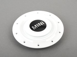 Genuine MINI Hub Cap, White - 36131512573