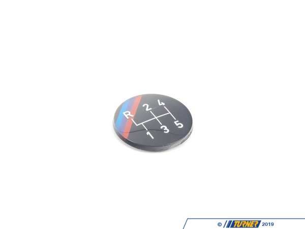 Genuine BMW 5-speed Dogleg M Technic Gearshift Emblem (Round) E23 E24 E28 E30 25111220955