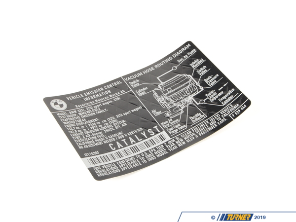 Genuine BMW Genuine BMW Label "Exhaust Emission" - 71227529446 - E46 71227529446