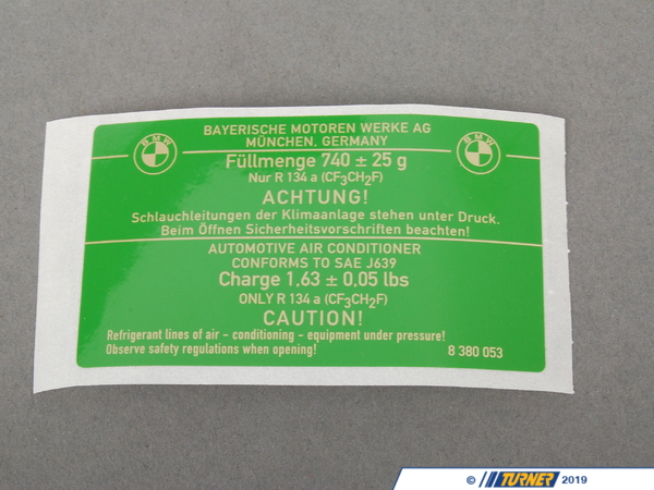 Genuine BMW Genuine BMW Label, Coolant 740+/-25G - 64508380053 - E46,E83,E46 M3 64508380053