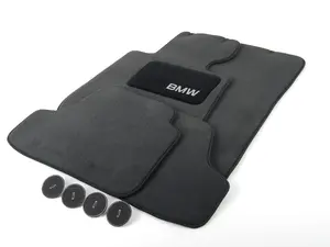 Carpeted Floor Mat Set - Black E93