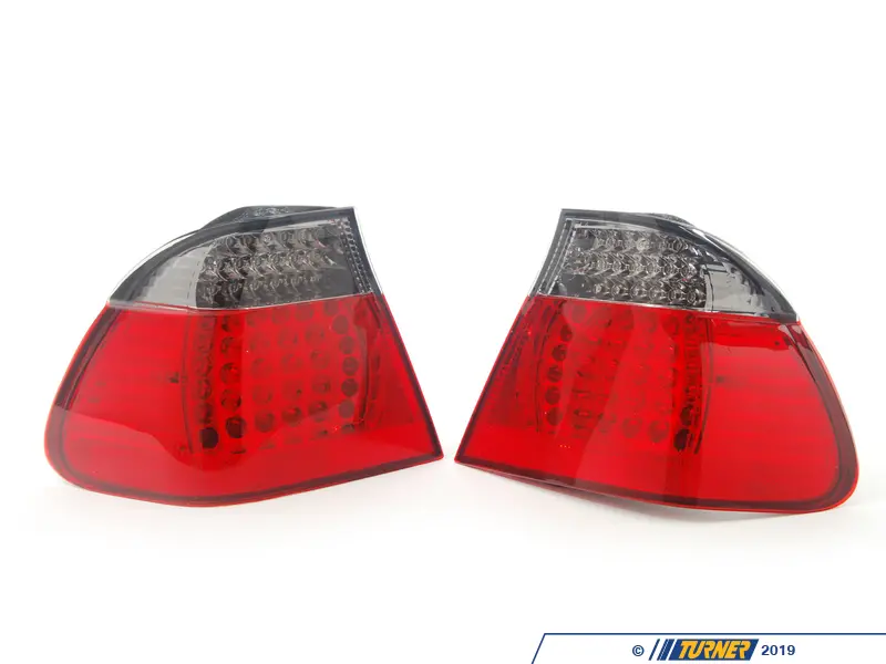 E464TREDLED2smk - Eagle Eyes LED Tail Light Set - Smoked/Red - E46