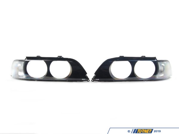 Bremmen Parts Headlight Lens Cover Set - Clear Corners - Halogen 63128375301KT1