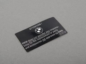 Genuine BMW Label "original BMW Teile" - 51142121174