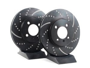 Front Cross Drilled & Slotted Brake Rotors - Pair (260x22)