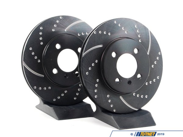 EBC Front Cross Drilled & Slotted Brake Rotors - Pair (260x22) GD134