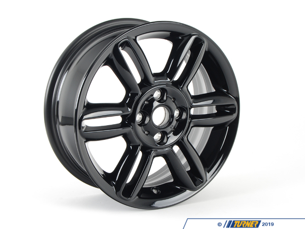 36116856969 - Genuine MINI Light Alloy Rim, Black 61/2Jx16 Et:48