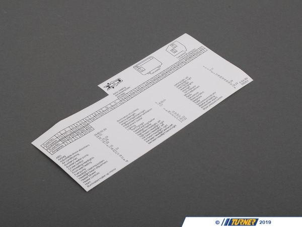 Genuine BMW Genuine BMW Stick-On Label In Fuse Box English - 61138354064 61138354064