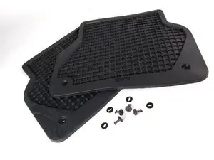 Genuine BMW Rear All Weather Rubber Floor Mat Set - Black - E39