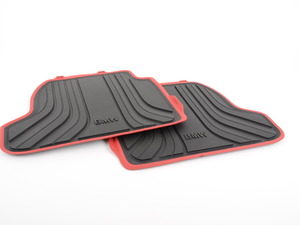 Genuine BMW rear Rubber Floor Mats - Black - F22 F87