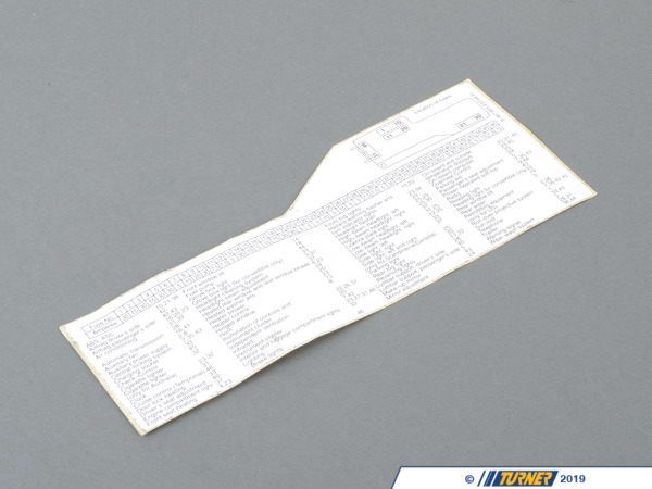 Genuine BMW Genuine BMW Stick-On Label In Fuse Box English - 61138367925 - E36 61138367925