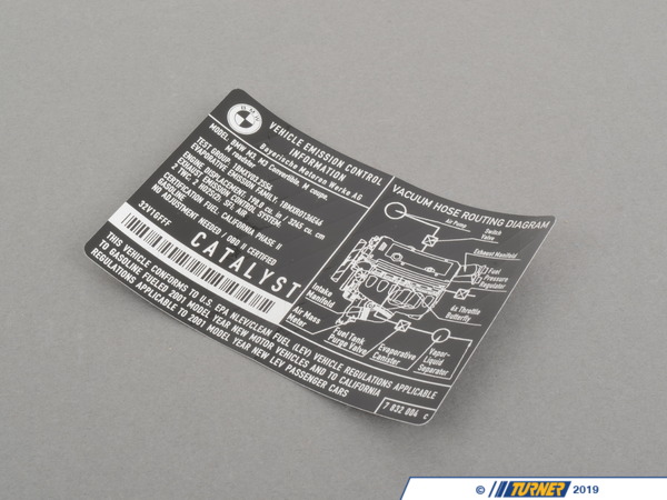 Genuine BMW Genuine BMW Label "Exhaust Emission" - 71227832004 - E46,E46 M3 71227832004