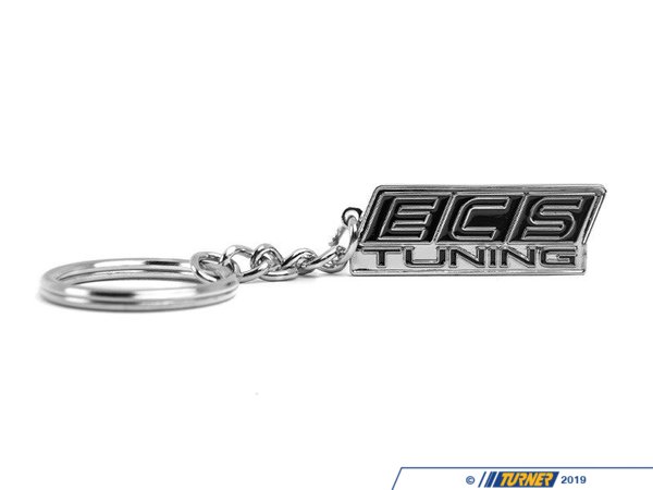 ECS ECS Logo Keychain - Black/Silver 013190ecs03a