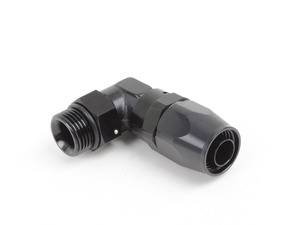 90° -10 AN Fitting - Reusable Swivel To AN ORB Male - Black Anodized