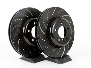 Front Cross Drilled & Slotted Brake Rotors - Pair