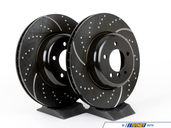 EBC Front Cross Drilled & Slotted Brake Rotors - Pair GD1390