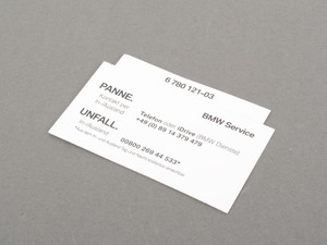 Genuine BMW Notice, Roadside Assistance - 71246780121