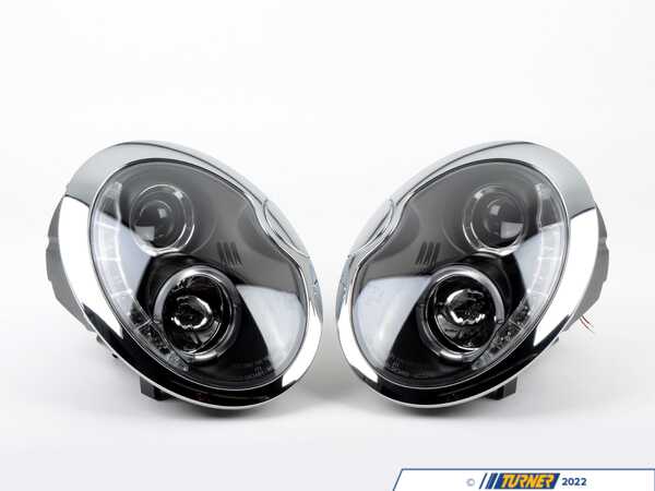 Spyder R50 / R52 / R53 Projector Blackout LED DRL Headlights - Pair PRO-YD-MC02-DRL-BK
 PR0-YD-MC02-DRL-