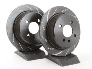 Rear Cross Drilled & Slotted Brake Rotors - Pair (258x10)