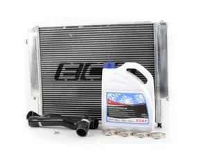 BMW E36 High Performance Aluminum Radiator with Silicone Radiator Hoses 