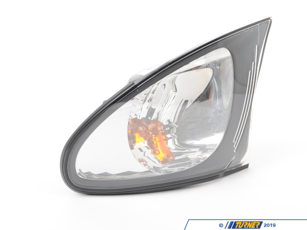 Genuine European BMW E46 Sedan 02-05 Left Front Euro Clear Turn Signal (Black Trim) 63136914199