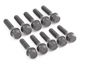 Set of 10 12x1.5 Extended Black Wheel Bolts for 12-13mm Spacers
