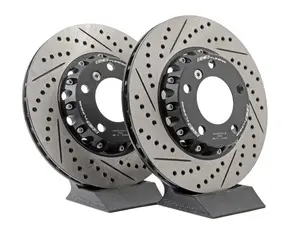 E46 323/325, Z3 3.0, Z4 3.0 ECS Front Cross-Drilled & Slotted 2-Piece Brake Rotors - Pair (300x22)