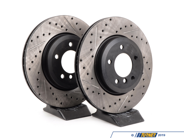 StopTech Cross-Drilled & Slotted Brake Rotors - Front - E46 330i, Z4 3.0Si (pair) - (NO LONGER AVAILABLE) 34101166071CDS