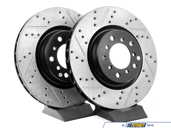 StopTech Cross-Drilled & Slotted Brake Rotors - Front - E46 M3 (pair) - (NO LONGER AVAILABLE) TMS12033