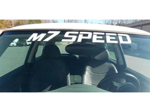 MINI M7 Straight Windshield Banner Decal - White
