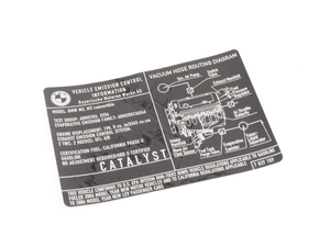 Genuine BMW Label "Exhaust Emission" Mj06 - 71227837109 - E46,E46 M3