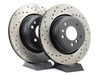 StopTech Cross-Drilled & Slotted Brake Rotors - Rear - E90 330i/Xi, E9X 335i/Xi (pair) - (NO LONGER AVAILABLE) 34216764655CDS View 1