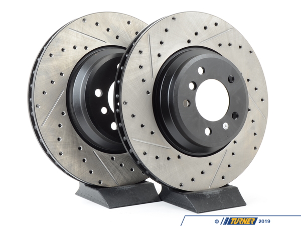 StopTech Cross-Drilled & Slotted Brake Rotors - Front - E9X 335i/335Xi (pair) - (NO LONGER AVAILABLE) 34116770729CDS