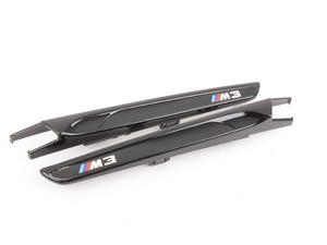 M Performance Gloss Black Fender Side Grill Trim Set - F80 M3